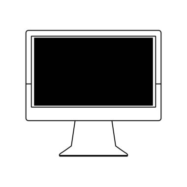 bilgisayar monitörü simgesi, düz tasarım