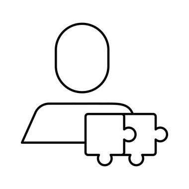 yapboz parçaları ile avatar iş adamı