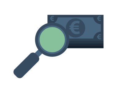 Avro faturaları büyüteçle birlikte para