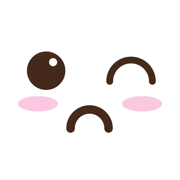 Faccia triste kawaii personaggio comico — Vettoriale Stock