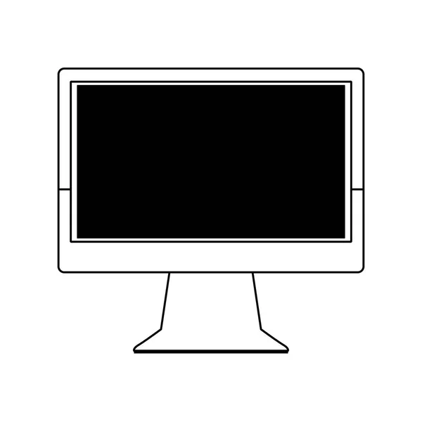 Computer monitor icon, flat design — Stock Vector