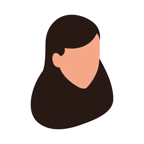 長い髪のアイコンを持つ女性は — ストックベクタ