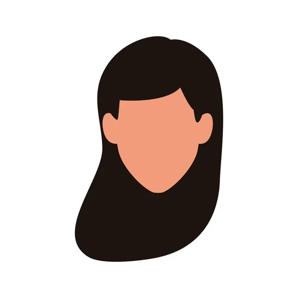 Avatar Frau Gesicht Ikone, flaches Design — Stockvektor