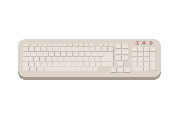Computadora hardware teclado aislado icono — Vector de stock