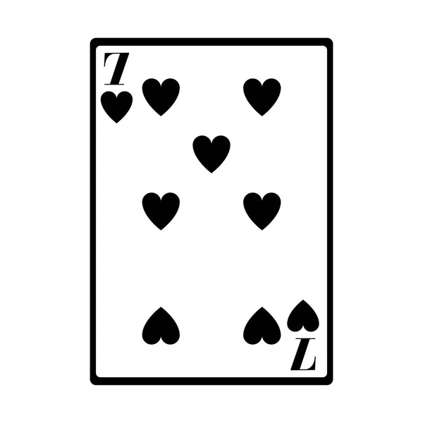 Sedm ikon srdcových karet, plochý design — Stockový vektor