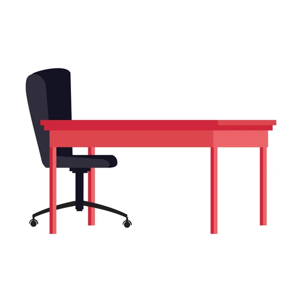 Irodapult és szék ikon, színes design — Stock Vector