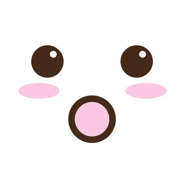 Surprised face kawaii comic character — 스톡 벡터