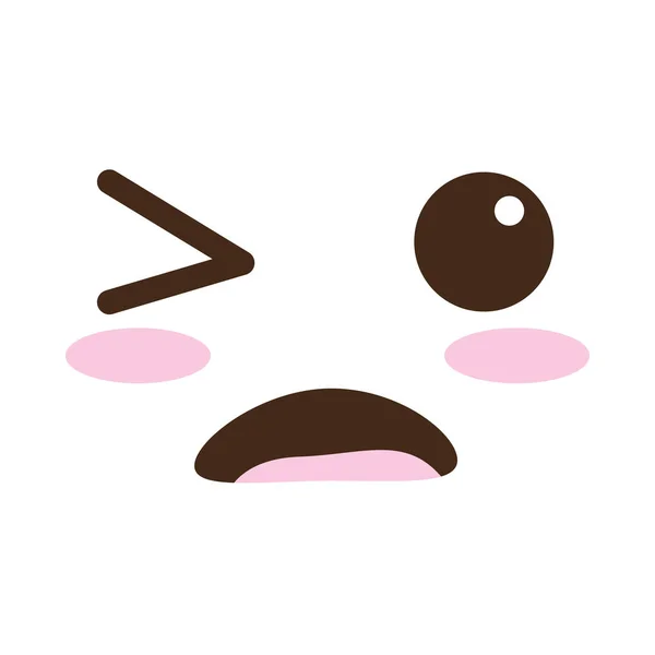 Sad face kawaii comic character — ストックベクタ