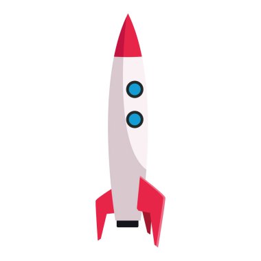 İzole edilmiş roket ikonu vektör tasarımı
