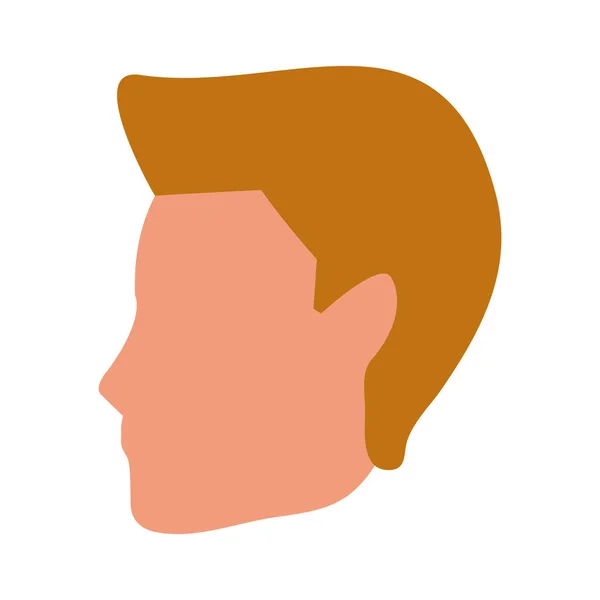 Profil de l'homme avatar icône du visage, design plat — Image vectorielle