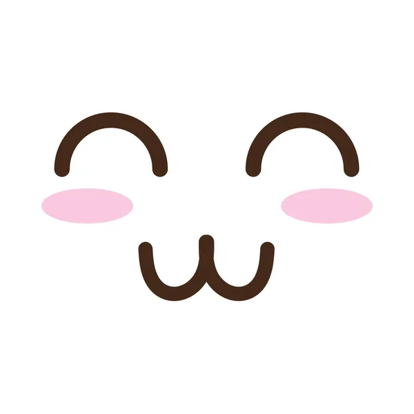 Mascote rosto kawaii personagem cômico — Vetor de Stock
