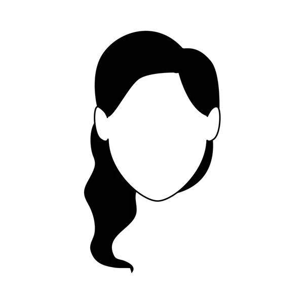 Avatar woman face icon, flat design — Stock Vector