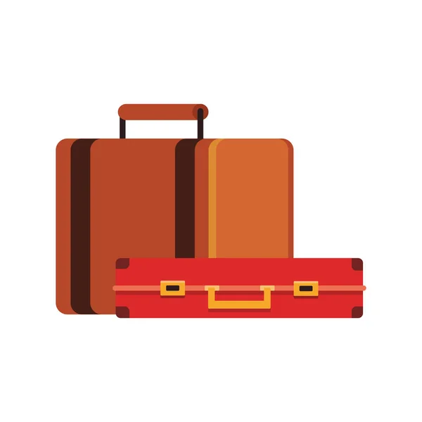 Seyahat çantası simgesi, düz tasarım — Stok Vektör