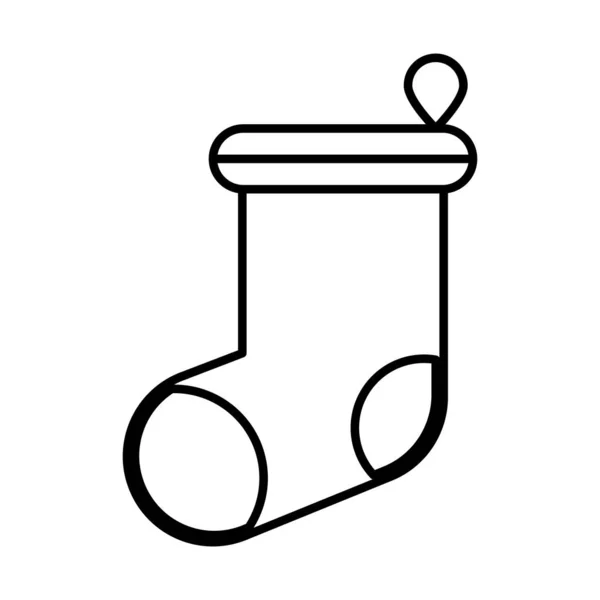 Frohe Weihnachten Socke dekorative Symbol — Stockvektor