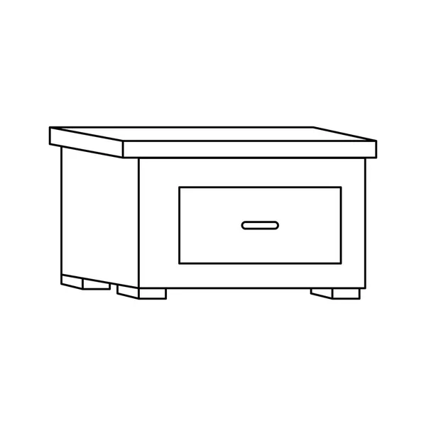 Table de chevet avec icône de tiroir — Image vectorielle