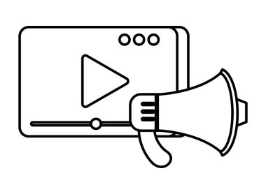 çalma düğmesi ve megafonu ile ortam oynatıcı şablonu