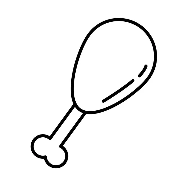 Délicieuse icône de nourriture de cuisse de dinde — Image vectorielle