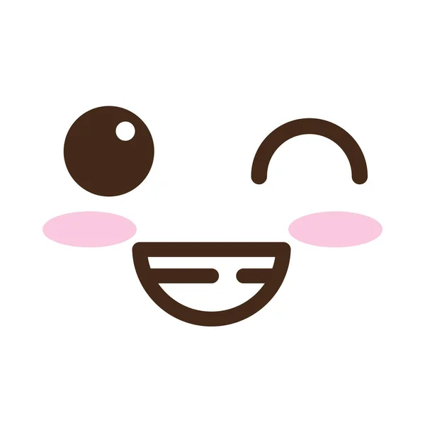 Cara feliz personaje cómico kawaii — Vector de stock