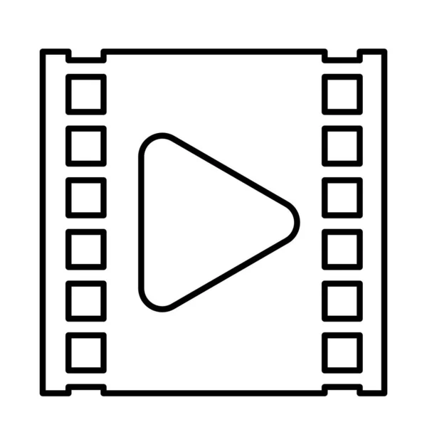 Media player play botão em fita de filme — Vetor de Stock