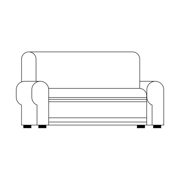 Couch-Ikone Bild, flaches Design — Stockvektor