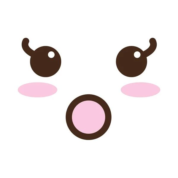 Surprised face kawaii comic character — ストックベクタ