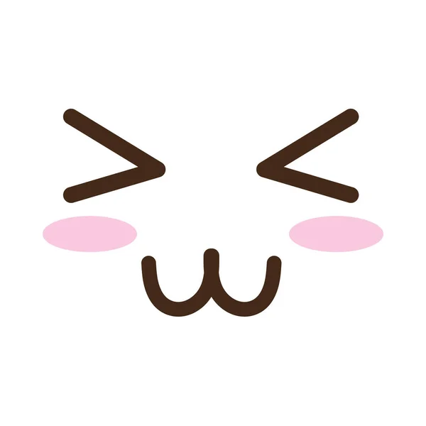 Mascote rosto kawaii personagem cômico — Vetor de Stock