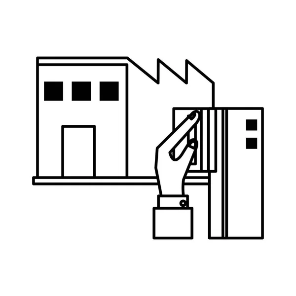 Mão com cartão de crédito ícone de comércio eletrônico — Vetor de Stock