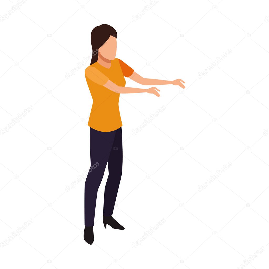avatar woman with open arms icon