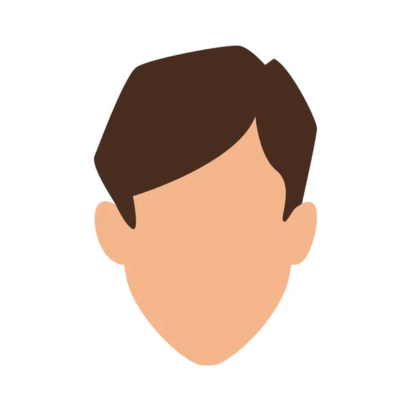 Avatar hombre icono de la cabeza, diseño plano — Vector de stock