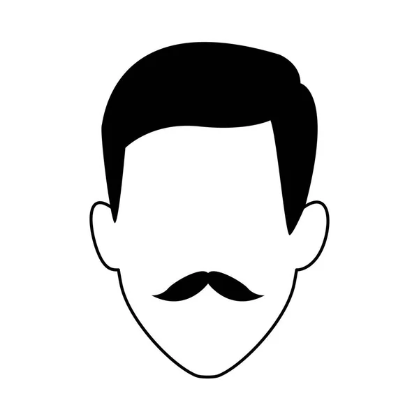 Vieil homme avec icône de moustache — Image vectorielle
