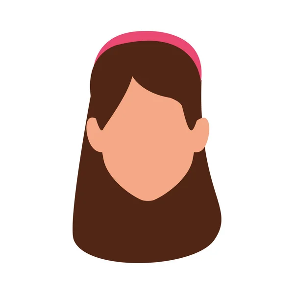 Avatar woman with headband icon — Stock Vector