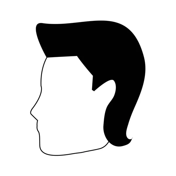 Avatar männliches Profil Kopf-Symbol, flaches Design — Stockvektor
