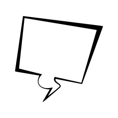 kare Coomunication baloncuk simgesi, düz tasarım