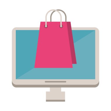 alışveriş çantalı masaüstü bilgisayarı