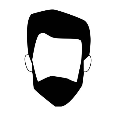 Sakal simgesi ile Avatar Adam yüzü, düz tasarım