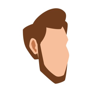 Sakallı adam yüzü, renkli tasarım.