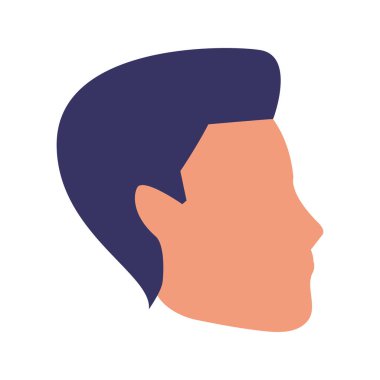 Avatar Adam yüz simgesi profili, düz tasarım