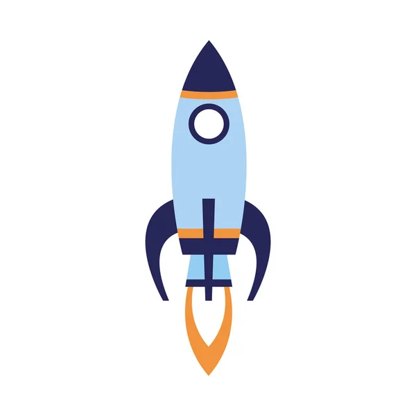 Espacio cohete icono, diseño plano — Vector de stock