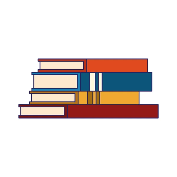 Stack of academic books icon, flat design — Stock Vector