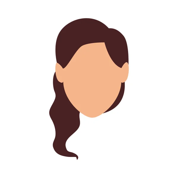 Аватар женщина лицо икона, плоский дизайн — стоковый вектор