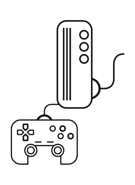 Consola de videojuegos con icono de control — Vector de stock