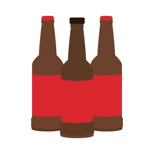Ikona butelek piwa, płaska konstrukcja — Wektor stockowy