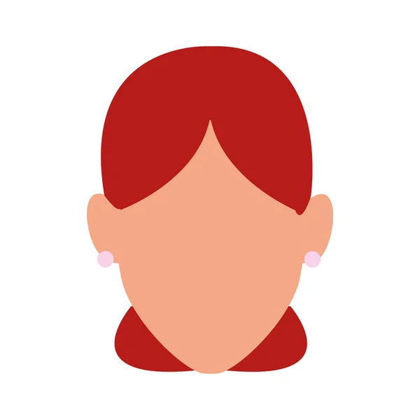 Ícone de rosto de mulher, design plano — Vetor de Stock