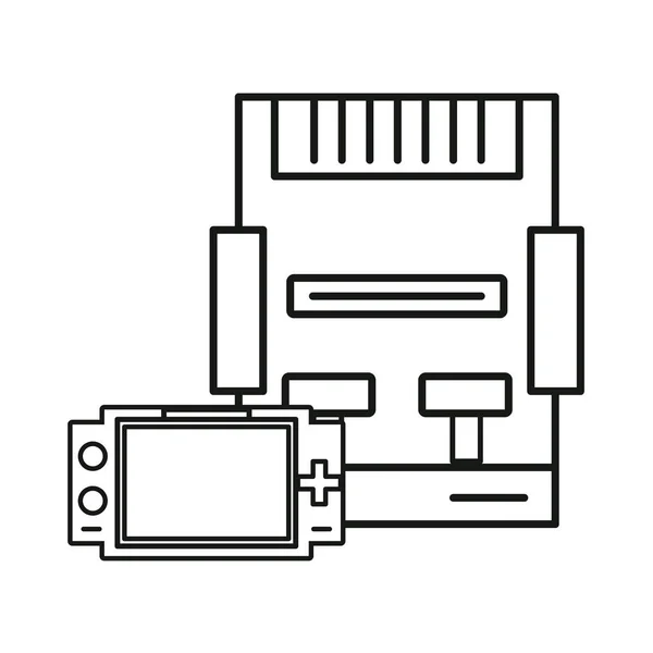 Videospielkonsole mit Handgriff — Stockvektor