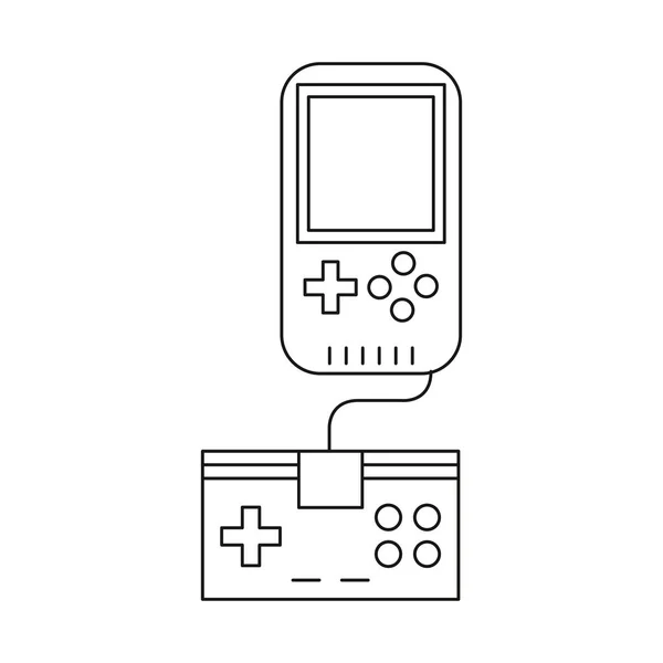 Contrôle de jeu vidéo avec icône de poignée d'affichage — Image vectorielle