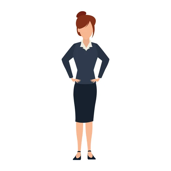 Avatar icône femme d'affaires, design plat — Image vectorielle