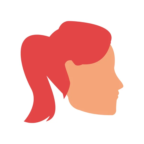 Profile of avatar woman face icon, flat design — ストックベクタ