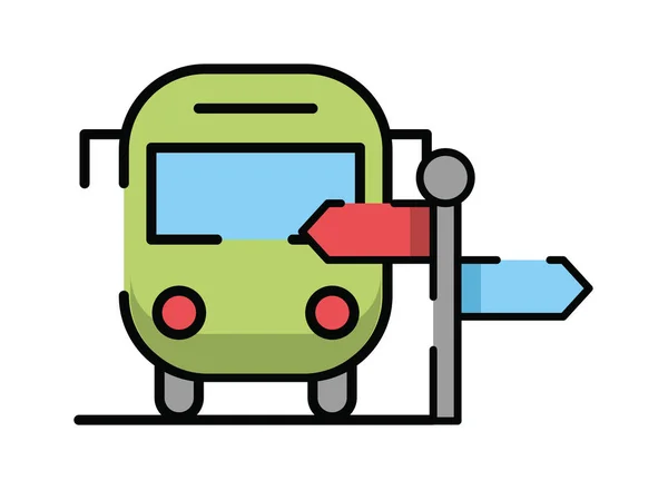 Autobús transporte público icono aislado — Vector de stock