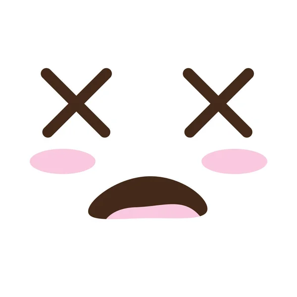Smutná tvář kawaii komická postava — Stockový vektor
