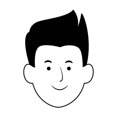 erkek yüzü gülen ikon, düz tasarım